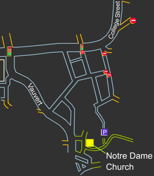 Map showing the location of Notre Dame Du Rosaire