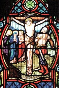 Image from the stained glass window in the Lady Chapel at St. Joseph's Church