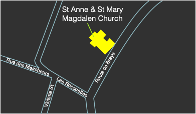 Map showing the location of St Anne & St Mary Magdalen